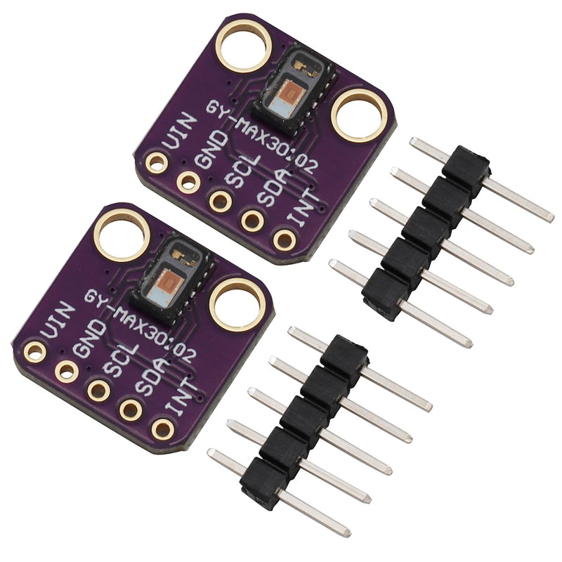 [Australia - AusPower] - Heevhas GY-MAX30102 Heartbeat Heart Rate Pulse Sensor Module for Detecting Blood Oxygen Concentration (Pack of 2) 