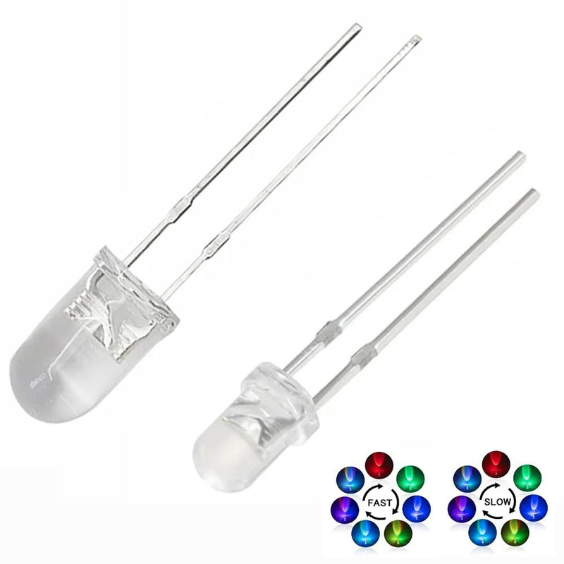 [Australia - AusPower] - 100 pieces 3 mm RGB LED diodes, fast flashing LEDs, 3.0-3.4 V, 20 mA multi-coloured F3 dynamic LEDs for DIY, lighting project, handmade Quick Flashing 3MM 