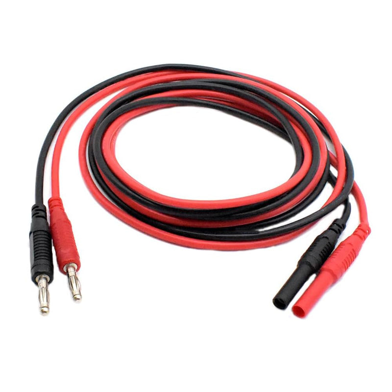 [Australia - AusPower] - Multimeter Test Lead Extension Kit 4mm Banana Male to Female Silicone Wire Male to Female DMM + Alligator Clips 1000V 15A Red & Black 