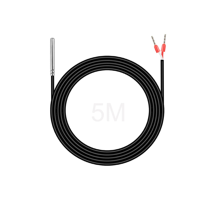 [Australia - AusPower] - PT1000 Temperature Sensor 5 m, Digital Waterproof Temperature Sensor with Waterproof Stainless Steel Sensor and Silicone Material Cable up to 200 °C Compatible with Raspberry Pi (Pack of 1) 5M 