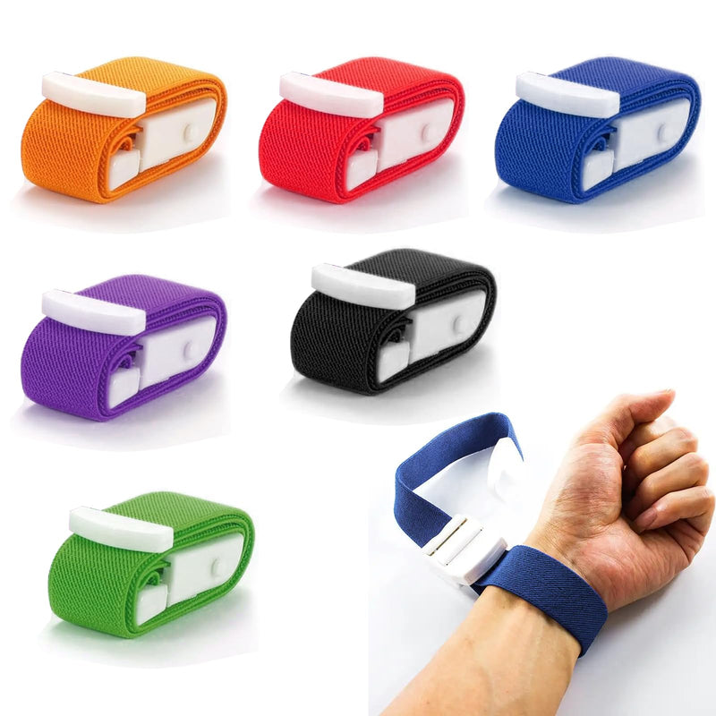 6 x Vein Storms, Medical Nurse Tourniquet Buckle, Tourniquet Bands, Vein Congestion Tube, Dust Band, Blood Collection and Wound Care Used (Mixed Colour)
