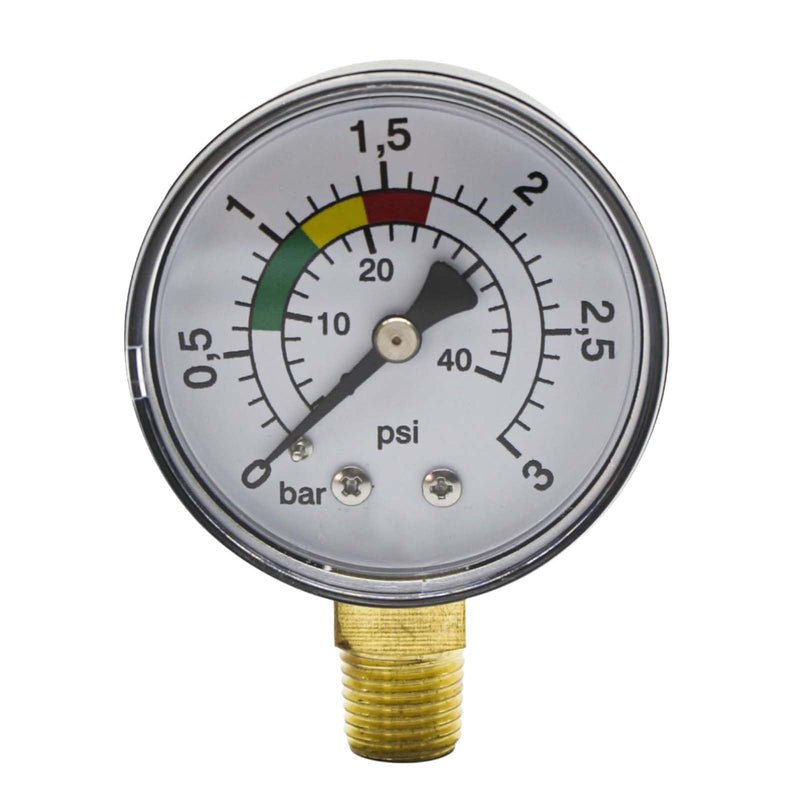[Australia - AusPower] - Pressure Gauge, High Precision Pressure Gauge, Water Pressure Gauge, 0-3 Bar, 1/4 BSPT Compressed Air Pressure Gauge, Vertical Pressure Gauge, Swimming Pool Pressure Gauge, Low Pressure Gauge for Gas 