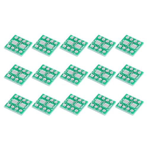 QUARKZMAN 15pcs SOIC-8 to DIP-8 Slim Adapter 12x12mm | 8 Pin Double Sided Prototype Connector Green PCB Converter Pin Board Adapter SO SOP8 to DIP8