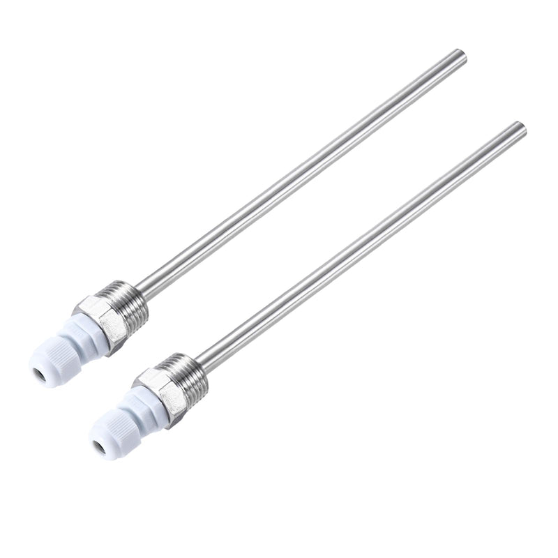[Australia - AusPower] - QUARKZMAN Thermowell Weldless Stainless Steel 304 Stainless Steel 8 mm Diameter G1/2 with Cable Gland 200 mm Length for Beer Fermentation Container, White, Pack of 2 
