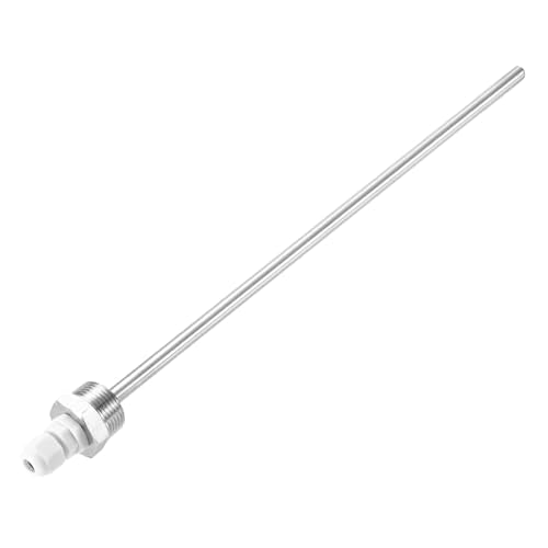 QUARKZMAN Stainless Steel 304 Immersion Sleeves, 300 mm Thermowell G3/4 Inch Male Thread for Temperature Sensor, with White Cap