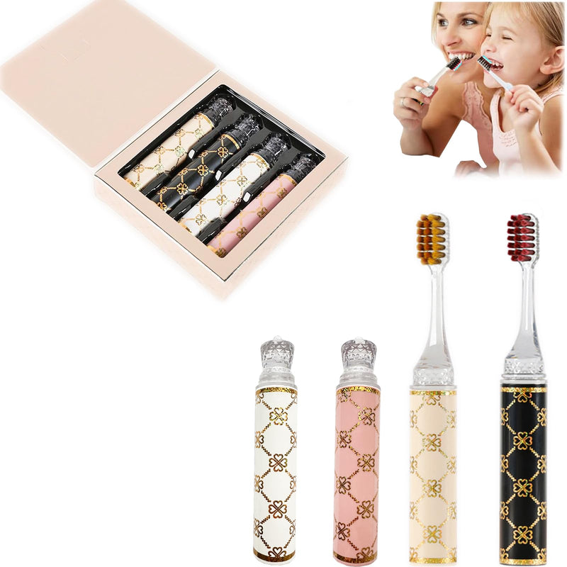Travel toothbrush, pack of 4, travel toothbrush, foldable with case, ideal for travel toothbrush, camping and business trips