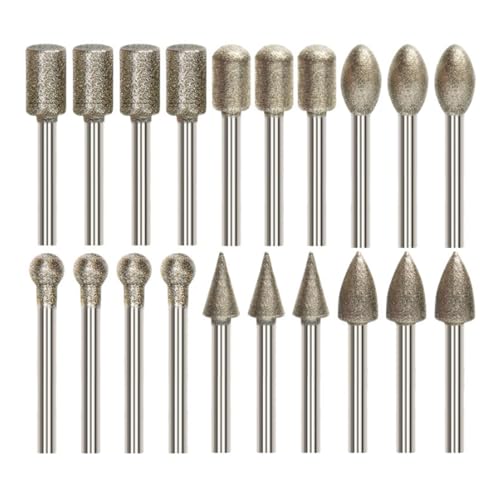 For Dremel Grinding Attachments, 20 Pieces Cutter Attachments with 1/8 Inch Shank Grinding Attachments for Grinding Pens, Diamond Grinding Pins for Stone, Glass, Ceramic, Grinding, Polishing and Engraving