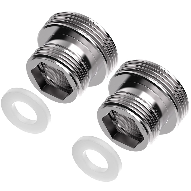 [Australia - AusPower] - Yvyan Tap Adapter M18 to M22-2 Pieces, Thread Adapter for Male Thread M18 and M22, Suitable for Kitchen Taps, Water Savers, Water Cleaners, Hose Connections (Silver, M18-M22) Silvery 