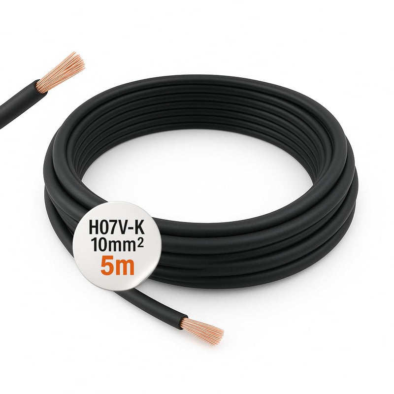 [Australia - AusPower] - CusoTec H07V-K 10 mm² Wiring Cable 5 Metres Single Wire Wire Black Brown Grey Blue Green Yellow 