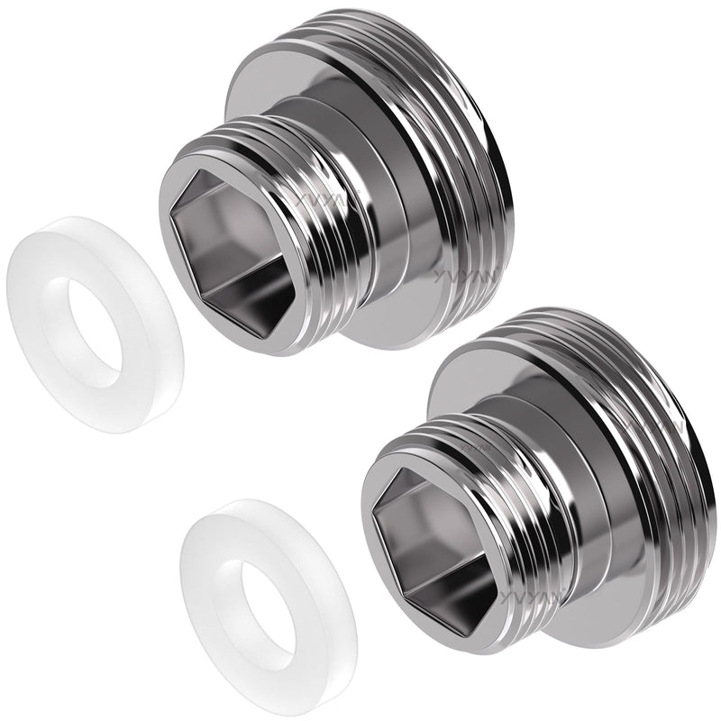 Tap Adapter M16 to M22-2 Pieces, Thread Adapter for Male Thread M16 and M22, Suitable for Kitchen Taps, Water Savers, Water Cleaners, Hose Connections (Silver, M16-M22) Silvery