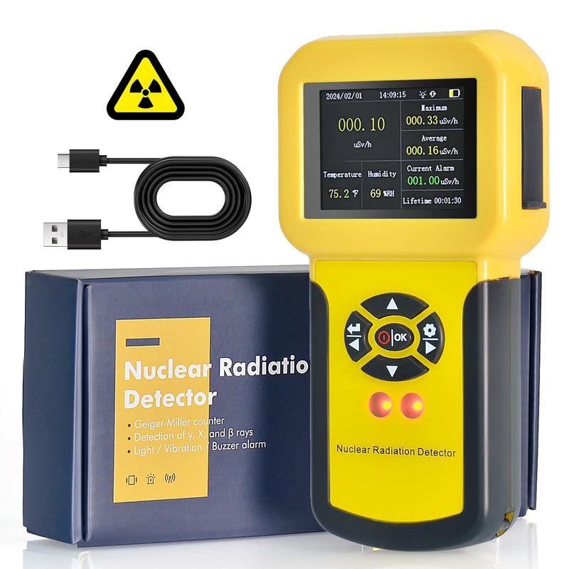 [Australia - AusPower] - Geiger Counter Kethvoz Nuclear Radiation Detector with Alarm Detects Radioactivity Beta X-Ray Gamma Radiation Meter Rechargeable Nuclear Radiation Detector KE-886A 