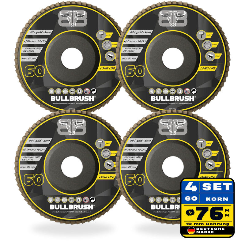 [Australia - AusPower] - Serrated Disc 76 mm (4 x 80 Premium Zirconium) | Diameter 76 mm Angle Grinder Accessories | Flap Sanding Disc for Wood Steel Paint | Mini Flex Discs | Flex Sanding Discs 76 mm 4 x 60 grit 