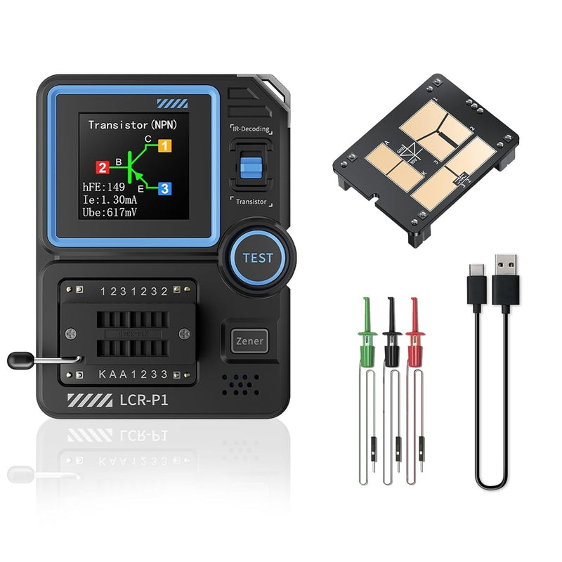 [Australia - AusPower] - DEWIN LCR-P1 Transistor Tester, Multi-Function Tester, Capacitor Resistor and Transistor Electronic Component Test 