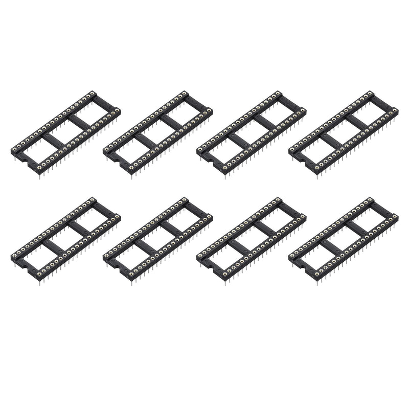[Australia - AusPower] - QUARKZMAN DIP IC Chip Socket Adapter 40 Round Pin IC Assortment Kit 2.54 mm/0.1 Inch Pitch for Breadboard Project, PCB Board Design, Pack of 8 