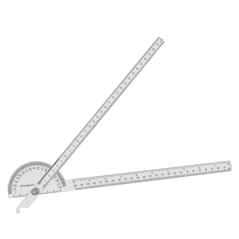 0-180° Stainless Steel Protractor Tool Angle Finder Ruler (30cm/11.8 Inch） onesize