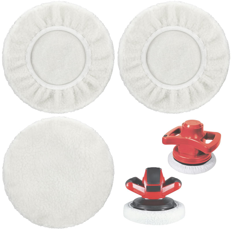 [Australia - AusPower] - BESPOTCL Set of 3 Lambswool Polishing Covers for Einhell Cordless Car Polisher CE-CB 18/254 Li, CC-PO 90, for 220 mm - 250 mm Polishing Machines 3er Set 