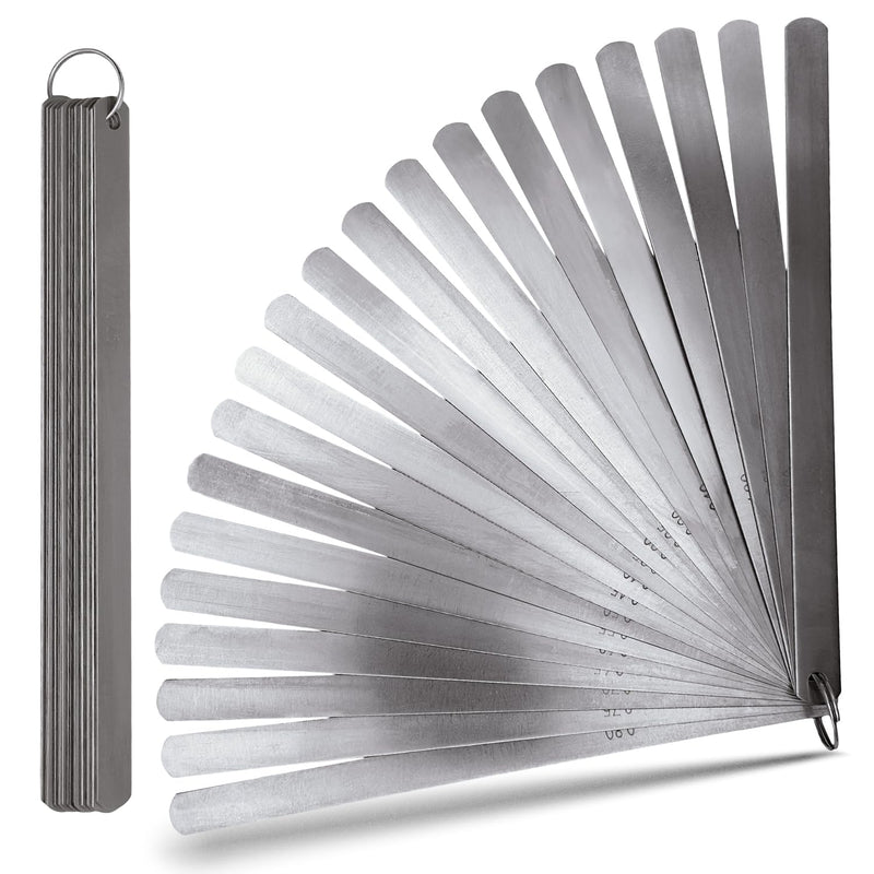[Australia - AusPower] - MIB Precision Feeling Gauges on Ring 200 mm/20 Sheets | Tool Made of Hardened Spring Steel | Feeler Gauge Valve Game | Gap Gauge for Car, Machine & Transmission Construction | Spark Plug Gauge | Width 