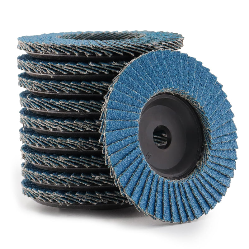 [Australia - AusPower] - BEASAFY Pack of 10 Serrated Discs, Sanding Disc, 80 Grit, Diameter 76 mm, Sanding Discs for Angle Grinders, Flap Discs, Abrasive Mop Disc, Grinding Disc for Metal, Wood 10.0 
