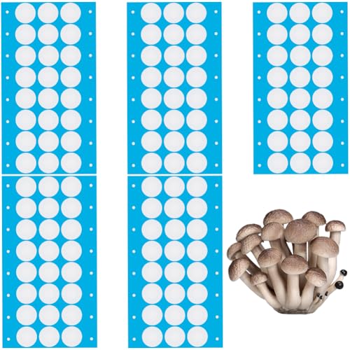 GORGECRAFT 144 Pieces 6 Sheets Synthetic Filter Sticker Disc 20 mm Self-Adhesive Monotub Filter Discs 0.3 μm Wide Neck Preserving Jar Filter Patch Tape for Mushroom Breeding Supplies Filter Pad Replacement 144pcs 20mm