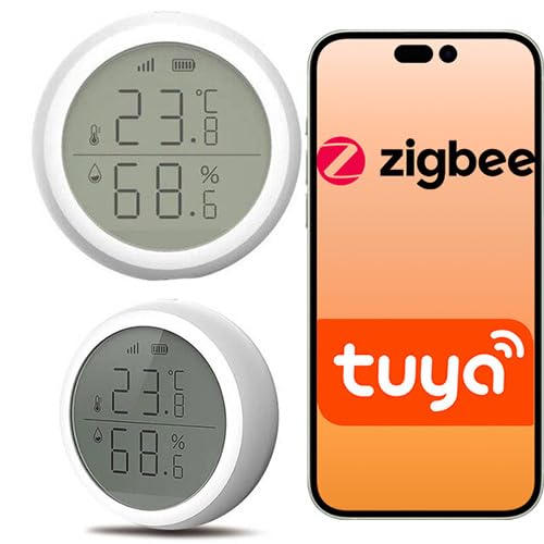 [Australia - AusPower] - Sone Smart One Zigbee Temperature Sensor with Display - Temperature & Humidity Sensor Zigbee 3.0 - LCD Thermometer & Hygrometer - Compatible with TUYA/Smart Life - with Alarm & XLSX Export 