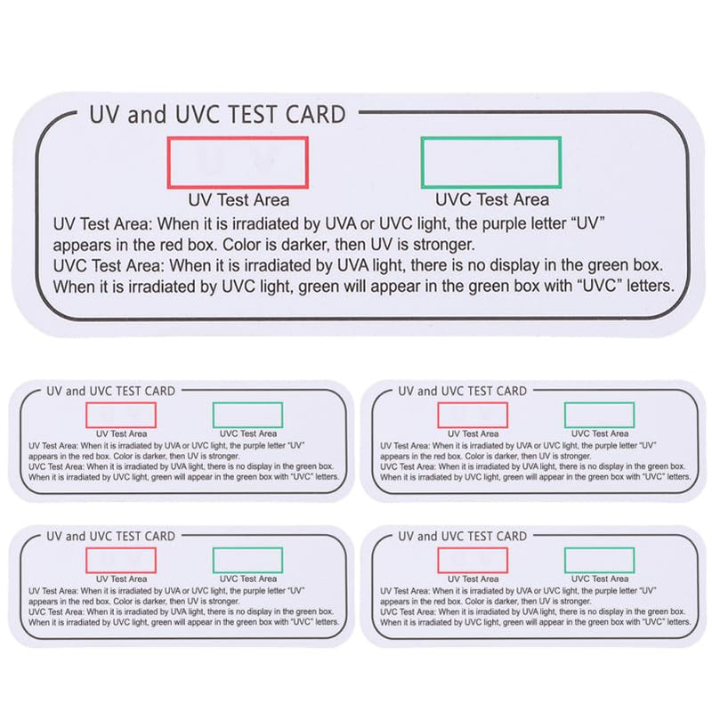 [Australia - AusPower] - CLISPEED Pack of 5 UV Test Reusable Indicators Display LED Cards Card Sleeves Sensor Lights Sun Protection Light Strip Tester Checker Ray Uva Test Strip Indicator UV 