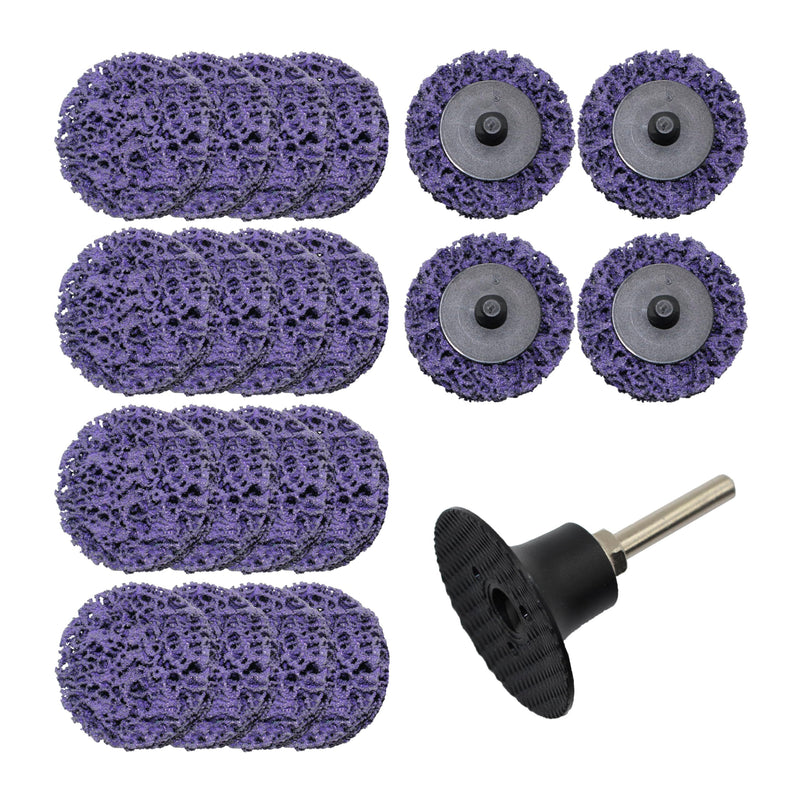 [Australia - AusPower] - Merryland CSD DGTA022C1 Disc, 50 mm, Colour Rust for Rod Sander, 50 mm Purple Cleaning Disc, Rust Removal Disc, Metal Steel Coarse Cleaning Disc, Pack of 20 with 6 mm Shank, With shaft Purple 20pcs 