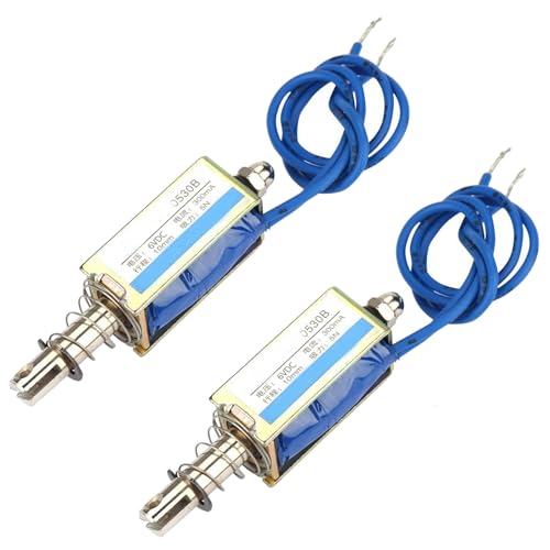 JF-0530B DC 6V Solenoid Electromagnet Pull Push Type Pack of 2 | 300mA 5N Push Pull DC Electromagnet Automation Control Linear Solenoid 6V*2