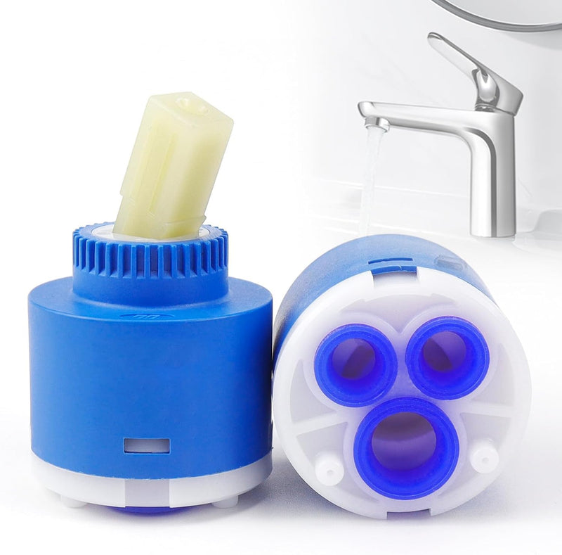 [Australia - AusPower] - Ceramic Cartridge 35 mm, Fittings Replacement Parts Cartridge, Mixer Tap Cartridge, Ceramic Tap Cartridge, Inner Tap Cartridge for Tap Bathroom, Kitchen Tap (Blue) Blue 