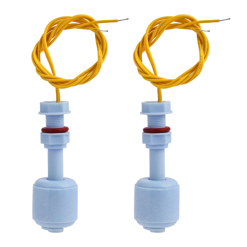 2 Pieces Liquid Float Switch Liquid Sensor Plastic Water Level Sensor for Hydroponics, Gardening, Aquariums, Swimming Pools and Water Tanks, 10W, 52mm, Blue