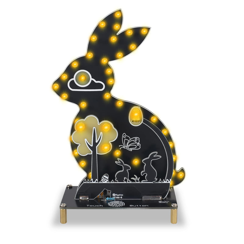 [Australia - AusPower] - ICrduioo Soldering Kit, Rabbit LED Light Soldering Exercise Kit, DIY Creative Electronic Kits, Teaching and Learning Training, DIY Soldering Project LED Lamps Kit with Touch Control, for Mint Fans 