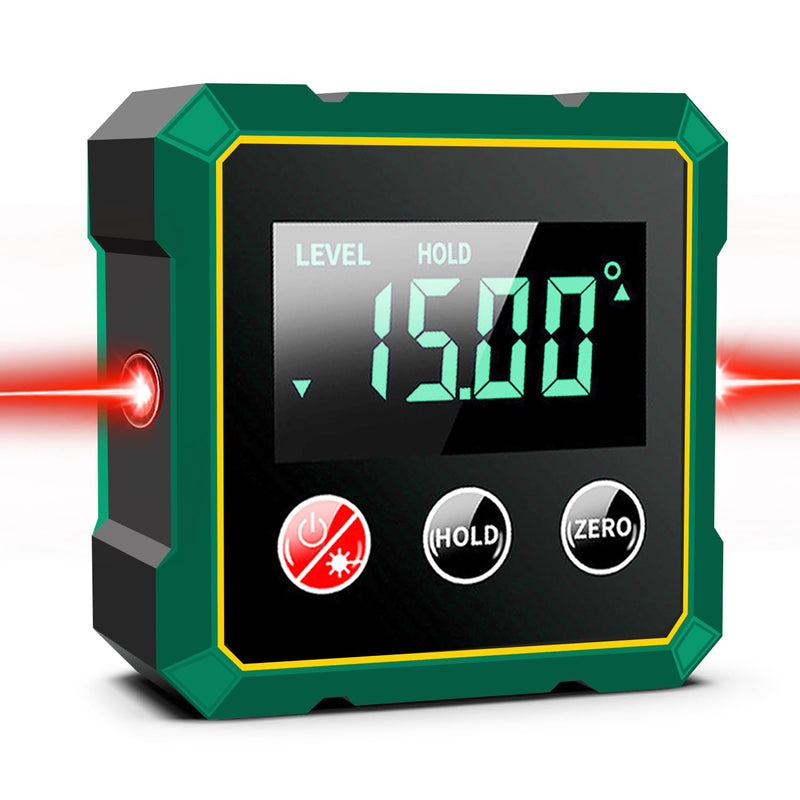 [Australia - AusPower] - Digital Protractor Inclinometer Laser Spirit Level with LCD Display, USB Rechargeable Digital Levelling Box Angle Finder, IP54 Magnetic Levelling Box Level Box for Woodworking A 