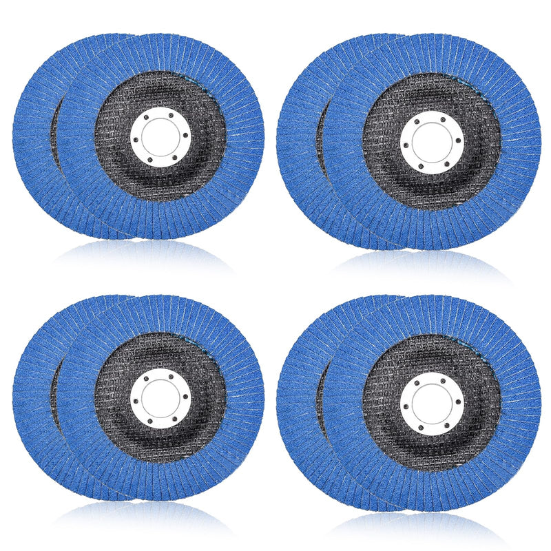 [Australia - AusPower] - Pack of 8 Serrated Disc, Sanding Discs 125 mm Cutting Slat Discs Blue Abrasive Mop Disc 40 60 80 120 for Metal Wood Steel Fast Angle Grinder Polishing Machine 