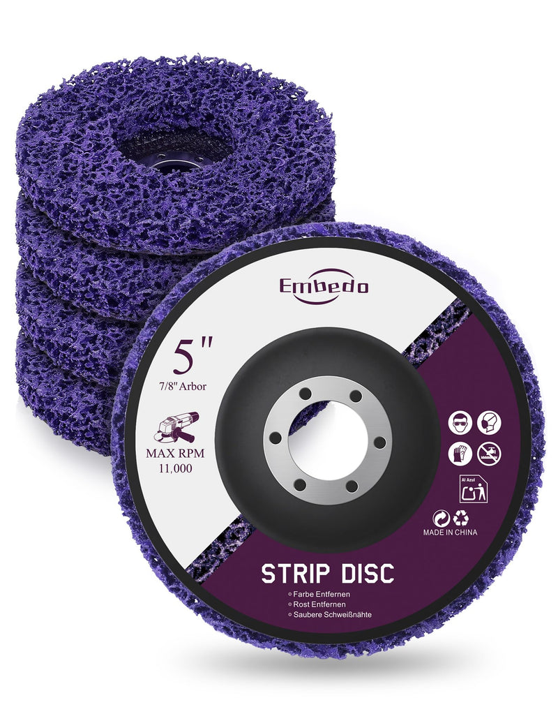 [Australia - AusPower] - Pack of 5 CSD Discs 125 mm for Angle Grinders, Sanding Discs for Coarse Cleaning, Flex Discs Cleaning Disc for Removing Rust, Paint, Varnish on Metal 