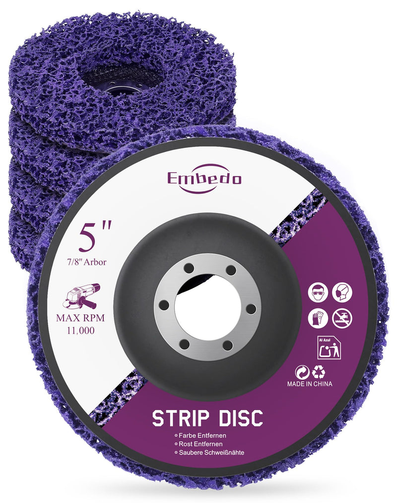 CSD Disc 125 mm for Angle Grinders / Sanding Discs Pack of 5 | For coarse cleaning, flex discs cleaning disc for removing rust, paint, varnish on metal