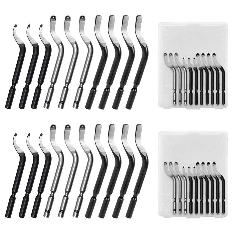 [Australia - AusPower] - flintronic Universal Deburring Tool, Pack of 20 Replacement Blades, Metal Handle Blades, 360° Rotating Blade Cutting Tool for 3D Printers, Plastic, Aluminium (without Metal Handle) 20 pieces (8 x BS1010 + 6 x BK3010 + 6 x BS1018) 