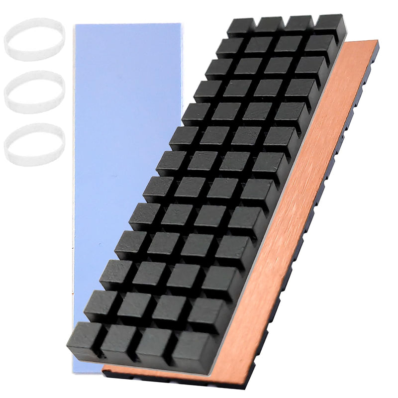 M.2 Heatsink 70×20×4mm Copper with Graphene Coating 2280 SSD | M.2 heatsink pure copper with graphene coating with silicone-based thermal pad for cooling 2280 SSD NVME laptops Épaisseur 4mm
