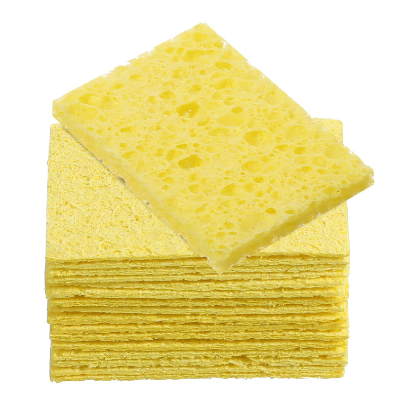 Pack of 60 Soldering Sponges, 2 x 1.4 Inch Soldering Tip Cleaner Replacement Soldering Iron Cleaning Sponges High Temperature Resistant Welding Soldering Iron Cleaning Pads Soldering Accessories for Workbenches and Workshops