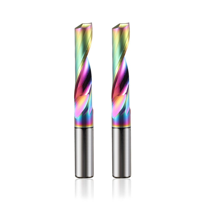 Set of 2 Aluminum Cutters 8 mm Shank Solid Carbide Milling Cutter End Milling Cutter Aluminum 32 mm Cutting Length Single Cutter with DLC Coating CNC Milling Cutter Wood for Aluminum Acrylic Brass 8x8x32mm
