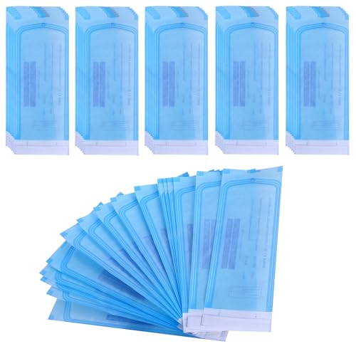 Pack of 200 self-sealing sterilisation bags: 135 mm x 280 mm disposable sterilisation bags, dentist sterilisation bags, sterilisation bags, self-sealing sterilisation bags
