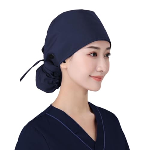 Surgical Caps Women's Surgical Hood Fabric Surgical Caps Women's Long Hair Surgical Caps Fabric Nurse Accessories for Doctors Dentists Pharmacists Veterinarians Medical Staff (Blue)