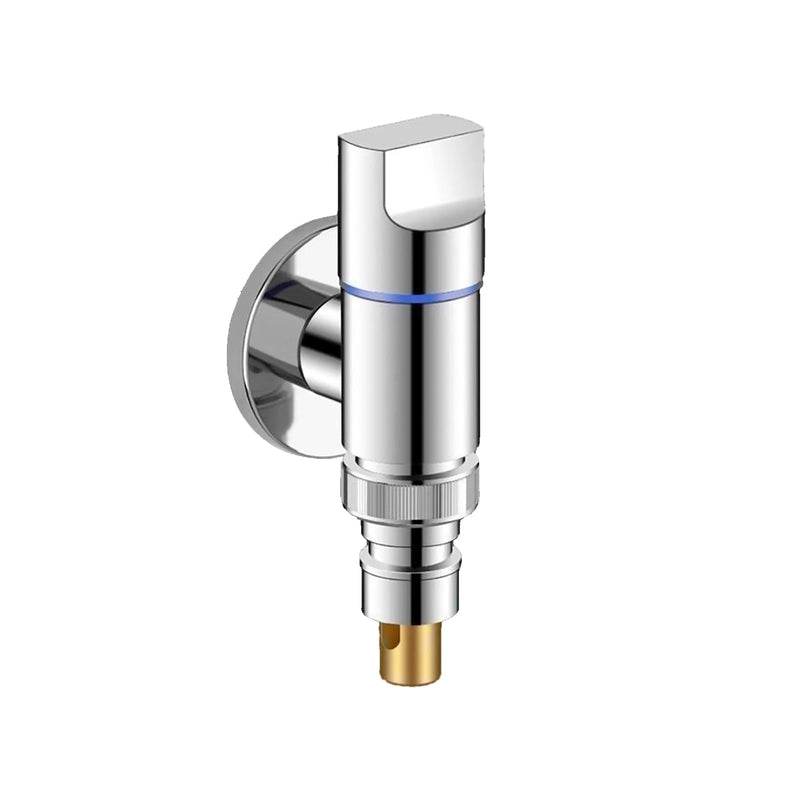 [Australia - AusPower] - Washing Machine Angle Valve, 1/2 Inch Washing Machine Tap, Brass, Stainless Steel Quick Release Angle Valve, Water Stop, Automatic Water Stop Valve, Tap, Suitable for Washing Machine (Silver) 