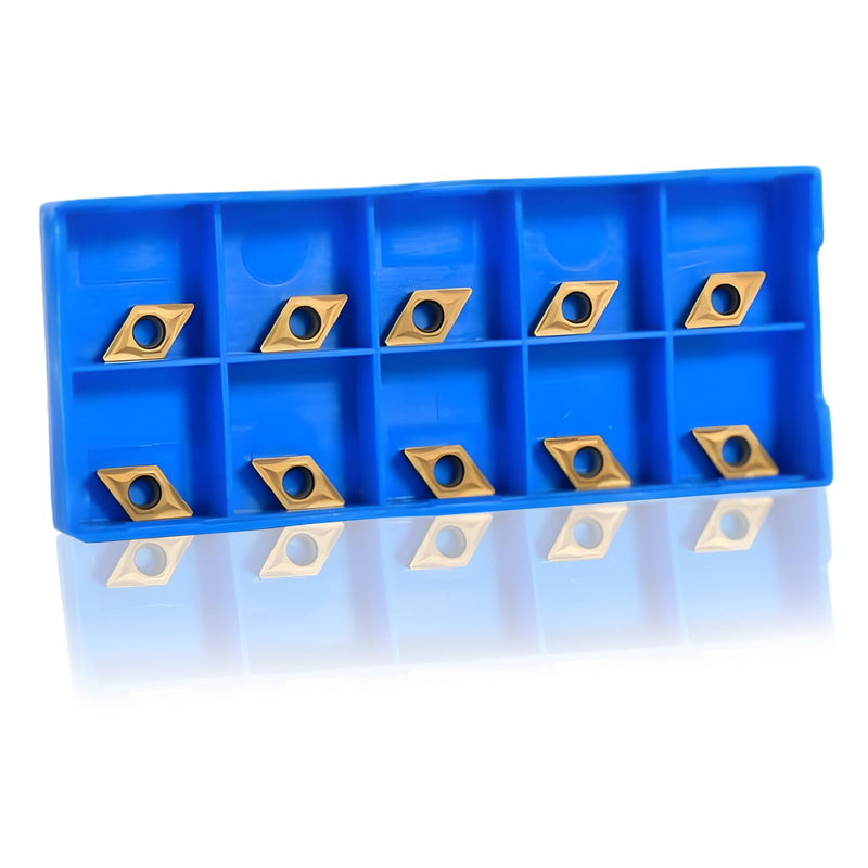 [Australia - AusPower] - Carbide Reversible Plates, Rotary Indexable Insert, Pack of 10 DCMT070204 US735 CNC Carbide Inserts Blade Milling Cutter Lathe Tool with Box for Rotary Tool Holder Replacement 