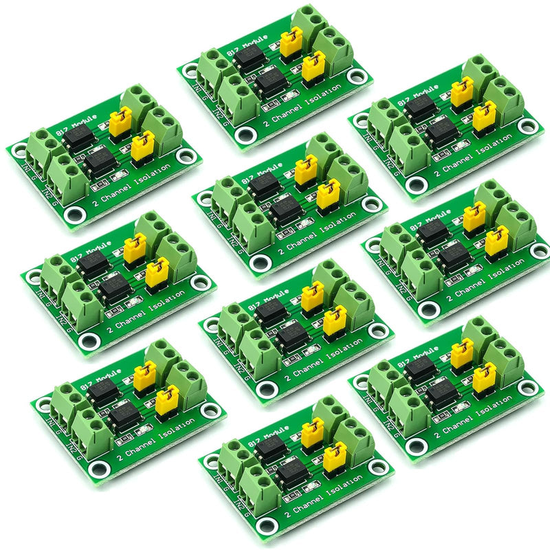 [Australia - AusPower] - 10pcs 817 Optocoupler 2-Way Voltage Insulation Board Voltage Control Switch Module, 3.6-30V Driver Photoelectric Insulated Module 
