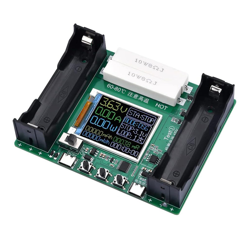 [Australia - AusPower] - DC 5V/18650 Batteriekapazitätstester-Modul Batterie-Innenwiderstandstester mit LCD-Display für Lithiumbatterie Typ-C 