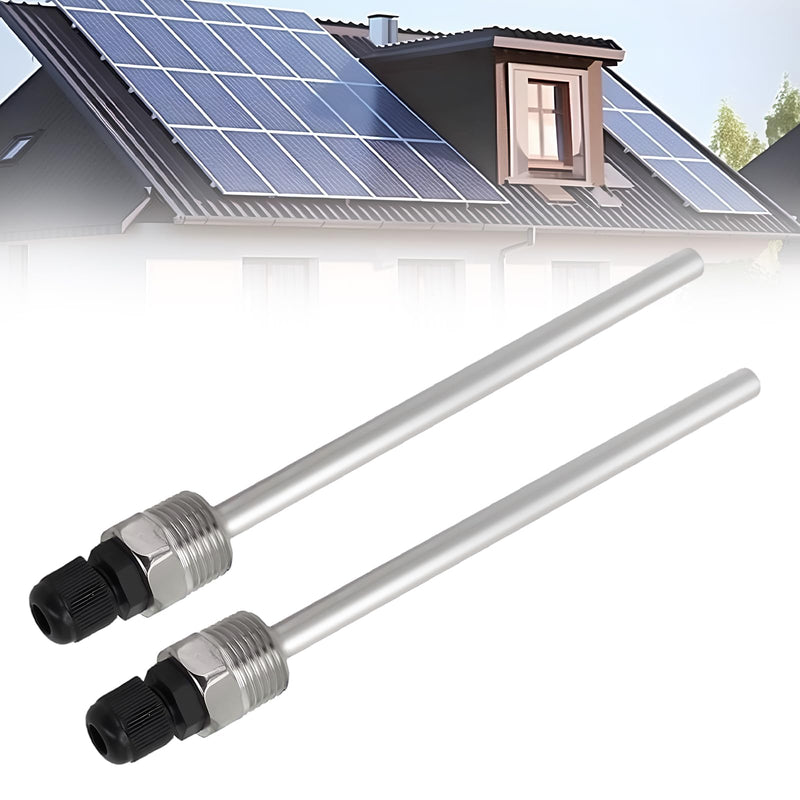 [Australia - AusPower] - Pack of 2 Immersion Sleeve G 1/2 Inch 300 mm, 304 Stainless Steel Thermowell Thread Immersion Sleeves for Temperature Sensor 8 x 300 mm, Immersion Protection Tubes for Thermocouples 