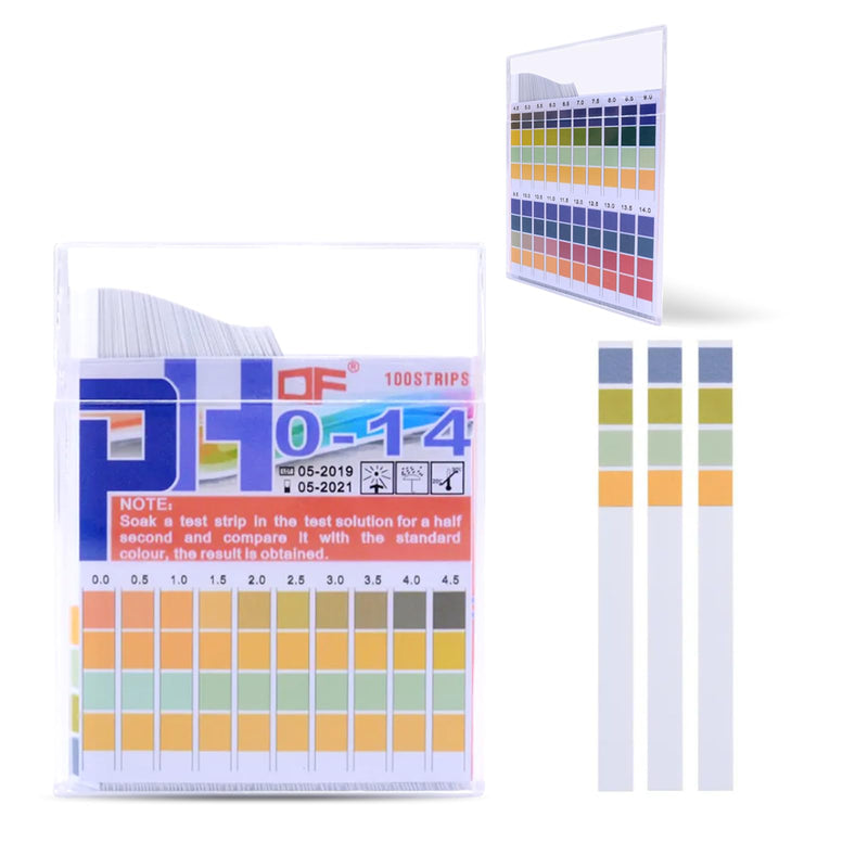 [Australia - AusPower] - Pack of 100 PH Test Strips, PH Value Test Strips Measuring Test, Urine Test Strips Bases, PH Strips Pool Floor, Urine Test Strips Strips for Home, Aquariums, Laboratories, Measuring Range (0-14) 