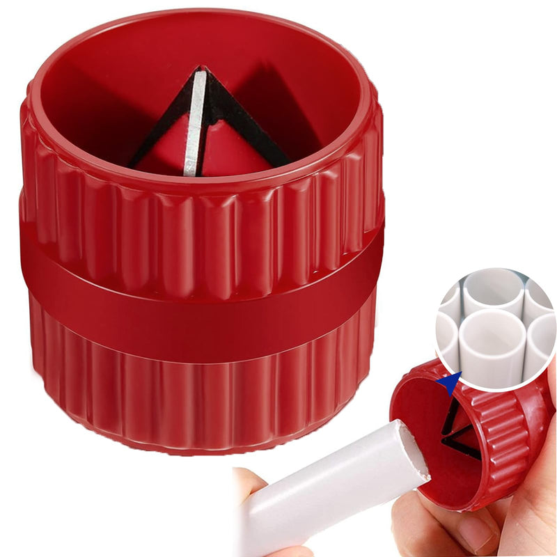 [Australia - AusPower] - Deburring Plastic Copper Tube, Universal 2-in-1 Pipe Deburring Tool for Chamfering and Grinding Indoor and Outdoor Use, 5-38 mm, Plastic Body, Copper Pipes, Red 