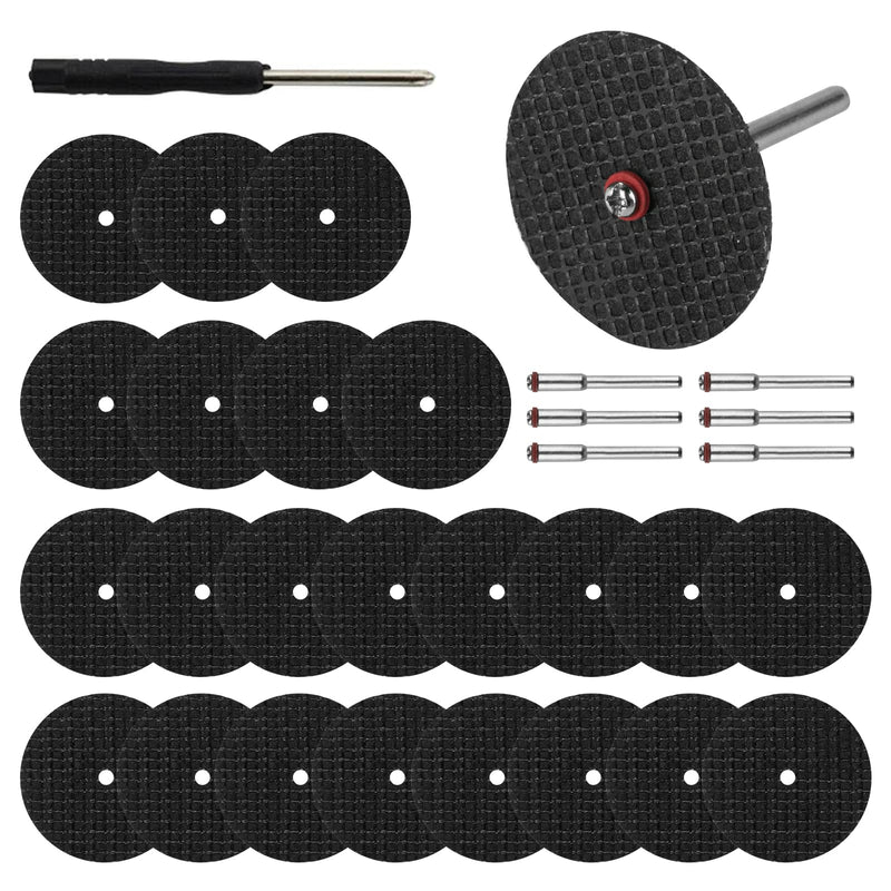 [Australia - AusPower] - Pack of 60 Cutting Discs Compatible with Dremel Accessories, 32 mm Cutting Disc for Rotary Tool Accessories, Cutting Disc Set for Metal Steel and More, Cutting Wheels with 6 Pieces 3 mm Mandrels 