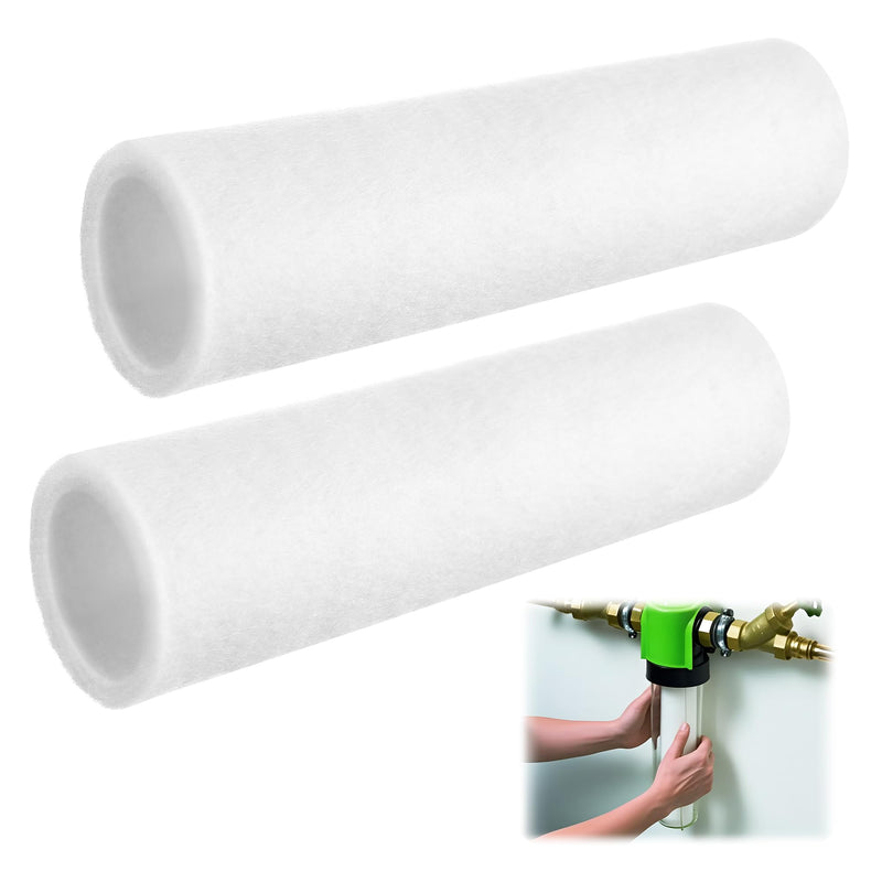 Enhon Pack of 2 Replacement Filters 80 µm, Compatible with Grünbeck Water Filter FS 1, High-Quality Wool Fibre, Compatible with Grünbeck Geno Fine Filter FS 1, House Water Filter Replacement Candle Filter, without Protective Bell
