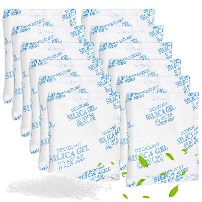 Pack of 12 25 g Moisture Absorber, Drying Agent for Automatic Cat Feeders, Gel Bag Desiccant Pack Keeps Pet Food Dry and Fresh for Feeders for Cats and Dogs Pack of 12